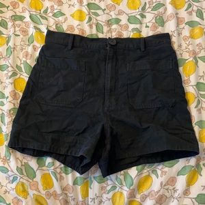 High rise black shorts